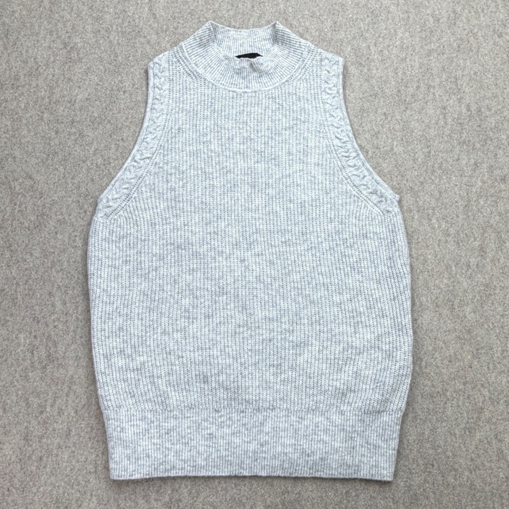 White House Black Market Sweater Vest Women S Gray Minimalist Quiet Luxury Prep